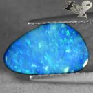 Natural Australia Extreme Play Green Red Color Cyan Blue Doublet Opal 1.87 CT.