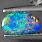 Rare Quality Natural Australia Xtrem Play Red Orange Gold Green Color Doublet Opal