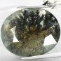 16.6 Ct.Natural Oval 19*23 mm. Full Black Dendrite Moss Inside Silky White Opal