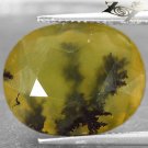 12.27 Ct.Natural Oval 15*19 mm. Perfect Black Dendrite Moss Inside Yellow Opal
