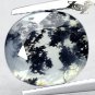 3.85 CT.Natural Oval 10*11 mm. Clear Black Dendrite Moss Tree Crystal White Opal