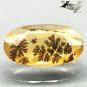 33.57 CT.Natural Oval 9.5*16 mm. Perfect  Clear Moss Dendrite Yellow Opal 火蛋白石