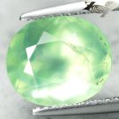 4.68 CT.Full Fire Natural Oval 9*11 mm. Intense Apple Green Mali Prehnite Gems