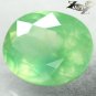 6.54 CT.Natural Oval 11 * 13.5 mm. Intense Apple Green Mali Prehnite Loose Gems
