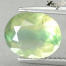 3.07 CT.Unusual Natural Oval 9*11 mm. Multi Layer Apple Green Yellow Prehnite