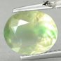 3.07 CT.Unusual Natural Oval 9*11 mm. Multi Layer Apple Green Yellow Prehnite