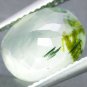 3.46 CT.Natural Oval 9*11 mm. Black Tourmaline Brown Plants Apple Green Prehnite