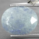 3.64 Ct.Natural Oval 9*12mm Blue Spots Silky White Quantum Quattro Silica Quartz