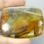 175 CT.Unusual Natural Cushion 34*45 mm. Black Thunderbolt Reflect Moss Quartz