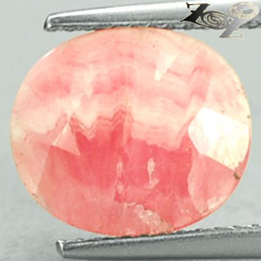 5.69 CT.Natural Oval 10*11 mm. White Patch Padparadscha Pink Rhodochrosite Gems