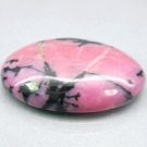 38.89 CT.Natural Oval 20*29 mm. Black Vein Pink United States Rhodonite Gemstone
