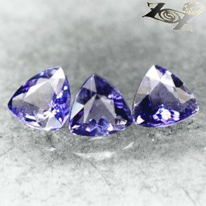 Flawless Natural Trillion 4 mm.3 pcs Intense Purple Mozambique Scapolite 0.21CT