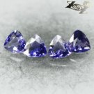 VVS 1 Natural Trillion 4 mm/4 pcs. Match Mozambique Purple Scapolite 0.24 CT.Gem