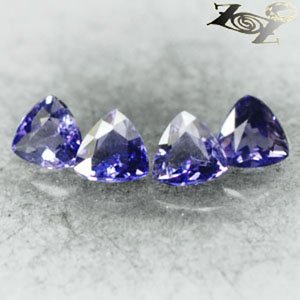 VVS 1 Natural Trillion 4 mm/4 pcs. Match Mozambique Purple Scapolite 0.24 CT.Gem