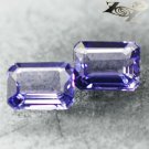 Flawless Natural Emerald 4*5 mm. Pair Mozambique Purple Scapolite 0.34 CT.Gems