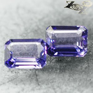 Flawless Natural Emerald 4*5 mm. Pair Mozambique Purple Scapolite 0.34 CT.Gems