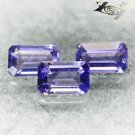 VVS 1 Natural Emerald 3*5 mm/3 Pcs.  Intense Purple Scapolite 0.24 CT. 紫色方柱石