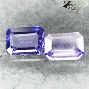 VVS 1 Natural Emerald 4*5 mm/2 pcs. Mozambique Intense Purple Scapolite 0.29 CT