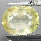 11.41 CT.Unusual Natural Oval 14*17.5 mm. Strong Pleochroism Yellow Scapolite