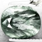 3.34 CT.Natural Oval 9*11 mm Strong Silver Chatoyant Quill Seraphinite Clinochlore