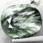3.34 CT.Natural Oval 9*11 mm Strong Silver Chatoyant Quill Seraphinite Clinochlore