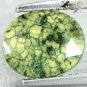 2.41 Ct.Rare Natural Oval 8*10 mm. Black Vein Green Snake Skin Serpentine 蛇紋石