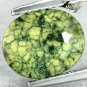 2.41 Ct.Rare Natural Oval 8*10 mm. Black Vein Green Snake Skin Serpentine 蛇紋石