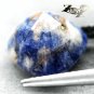 4.33 CT.Natural Trillion 11 mm. Gold Pyrite Crystal Matrix Blue Violet Sodalite