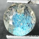 Natural Round 7 mm. Spark Blue Schiller Whole Crystal Gray Spectrolite 1.56 CT.