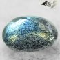 Natural Oval 7*9 mm. Yellow Green Scheen Crystal Salmon Pink Spectrolite 1.8 CT.