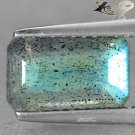 2.16 Ct.Natural Emerald 6*10 mm. Sparkling Blue Schiller Whole Grey Spectrolite