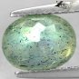 2.15 Ct.Natural Oval 7*9 mm. Green Gold Schiller Whole Crystal Peach Spectrolite