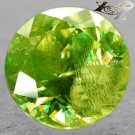 Natural Round 6.5 mm. Red Spark Lime Yellow Green Mada Titanite Sphene 1.2 Ct.