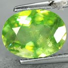 2.3 Ct.Natural Oval 7*10 mm. Red Sparkling Green Mada Titanite Sphene