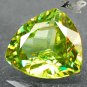 Natural Trillion 8 mm.Rainbow Flash Intenst Lemon Green Titanite Sphene 1.52 Ct.
