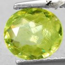Natural Oval 6.5*7.5mm Red Spark Lemon Green Madagascar Titanite Sphene 1.19 Ct.