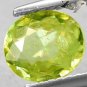 Natural Oval 6.5*7.5mm Red Spark Lemon Green Madagascar Titanite Sphene 1.19 Ct.