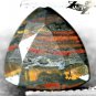 4.38 CT.Natural Trillion 10 mm. Chatoyant Red Black Gold Skin Tiger Iron 鐵老虎