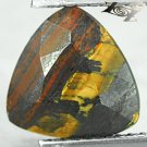 2.85 CT.Natural Trillion 9 mm Chatoyant Gold Yellow Red MetallicTiger Iron 鐵老虎