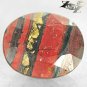 3.57 CT.Natural Oval 9*11 mm. Hematite Gold Brown Red Layer Chatoyant Tiger Iron