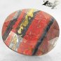3.57 CT.Natural Oval 9*11 mm. Hematite Gold Brown Red Layer Chatoyant Tiger Iron