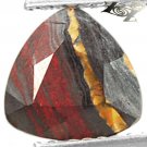 2.31 Ct.Natural Trillion 8 mm. Gold Brown Red Metallic Black Hematite Tiger Iron