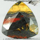 3.07 CT.Natural Trillion 9.5mm. Yellow Gold Chatoyant Black  Tiger Iron 鐵老虎