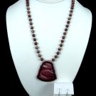 Handcrafted Red Picture Jasper Necklace Free Earrings