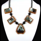 Multi-Color Amazonite Intarsia Necklace