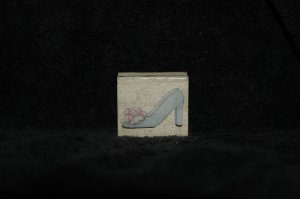 Shoe - Wood mounted Rubber Stamp 1 1/2&acirc;�� X 1 1/2&acirc;��