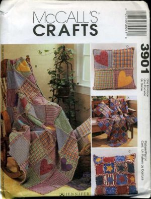 MCCALLS 3901 CRAFT seeing pattern for RAG THROW & PILLOWS PATTERN