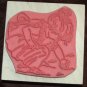 Girl Collecting Seashells Wood mounted Rubber Stamp 3 1/4&acirc;�� X 3 1/4&acirc;��