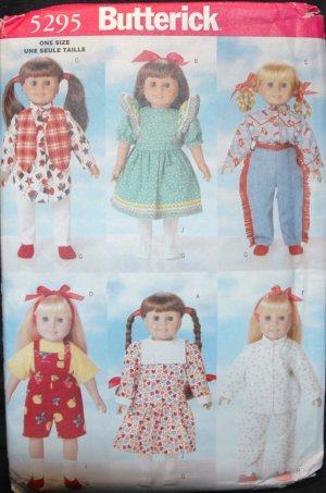 Butterick 5295 Craft  Sewing Pattern for 18" Doll Wardrobe