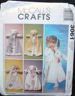 MCCALLS 3061 CRAFT SEWING PATTERN FOR BLANKET BUDDIES